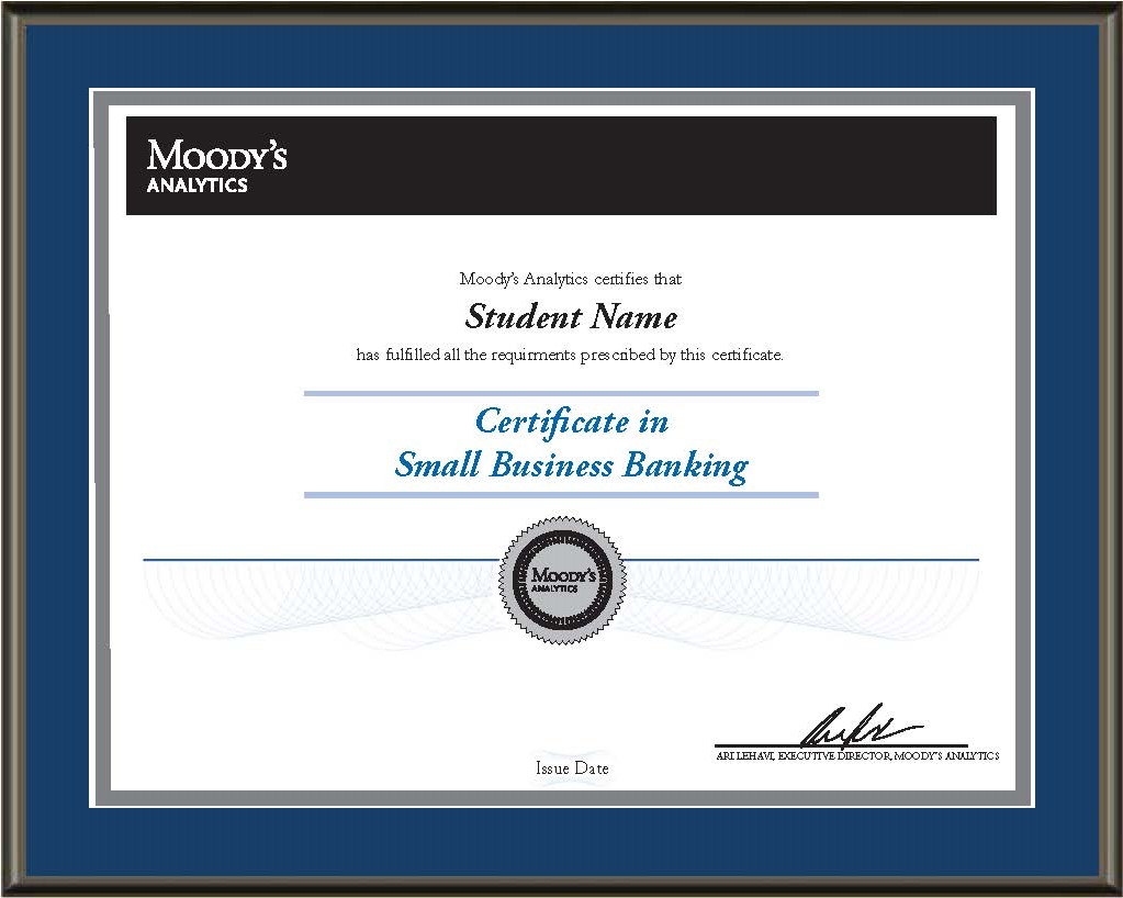 Moody’s Course Certificate